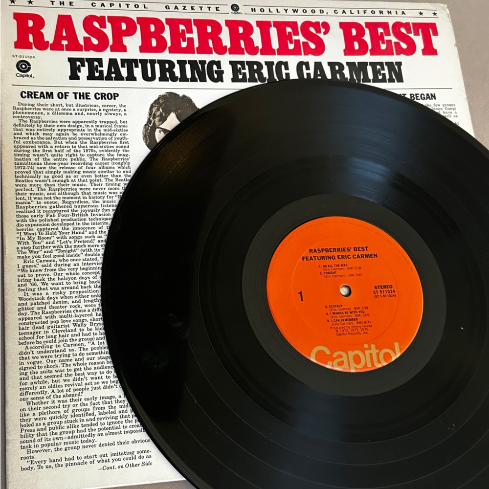 Raspberries Vinyl Record Featuring Eric Carmen 1970s vintage LP collector item